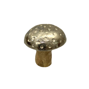 Open image in slideshow, Wood Mushroom With Metal Top
