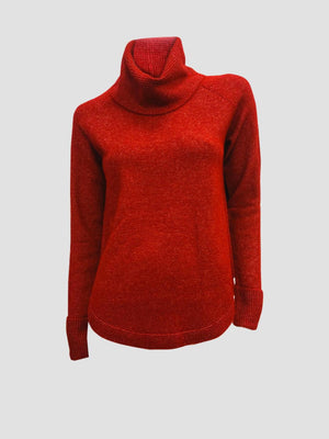 Open image in slideshow, Point Zero Red Cowl Neck Sweater
